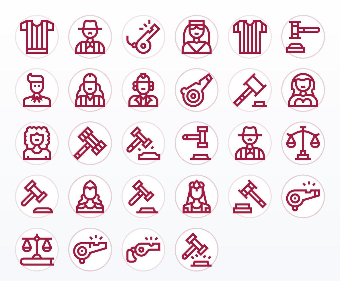 28 Display Perfect 64x64 Icons for Judge in elegant Bold Line design vector