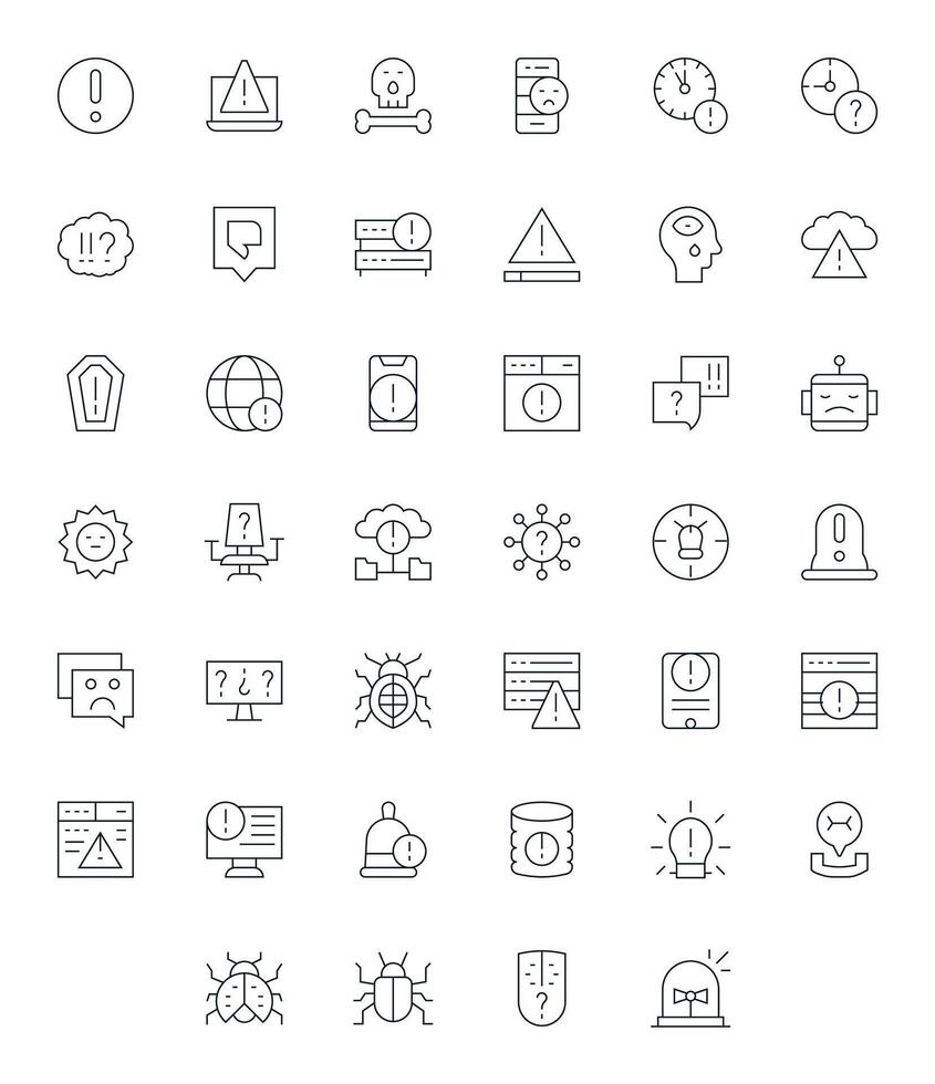 problema píxel optimizado conjunto con 40 retina Listo Delgado línea íconos vector
