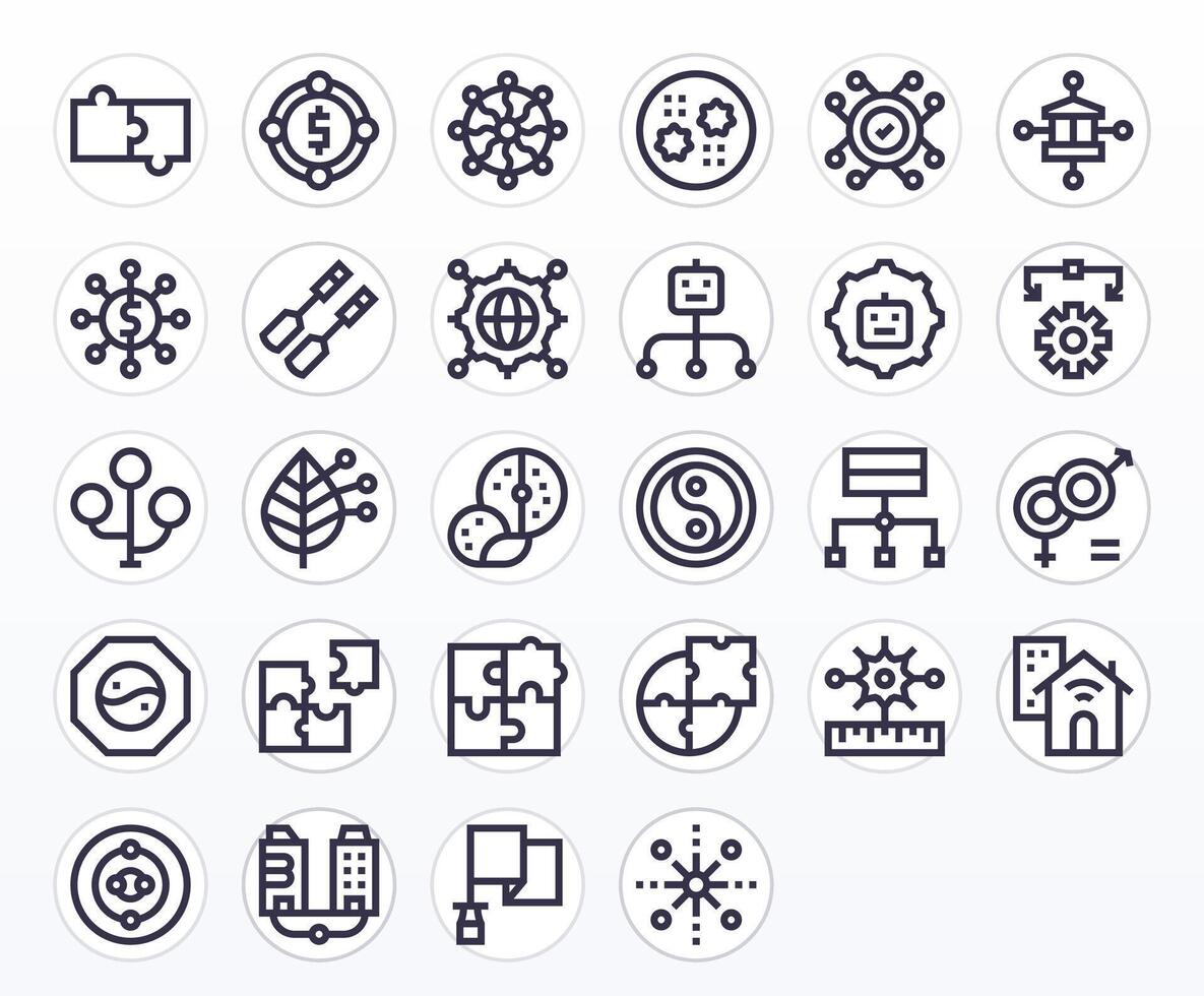 Integration Graphics Pack including 28 Bold Line High Resolution Display Perfect Icons vector