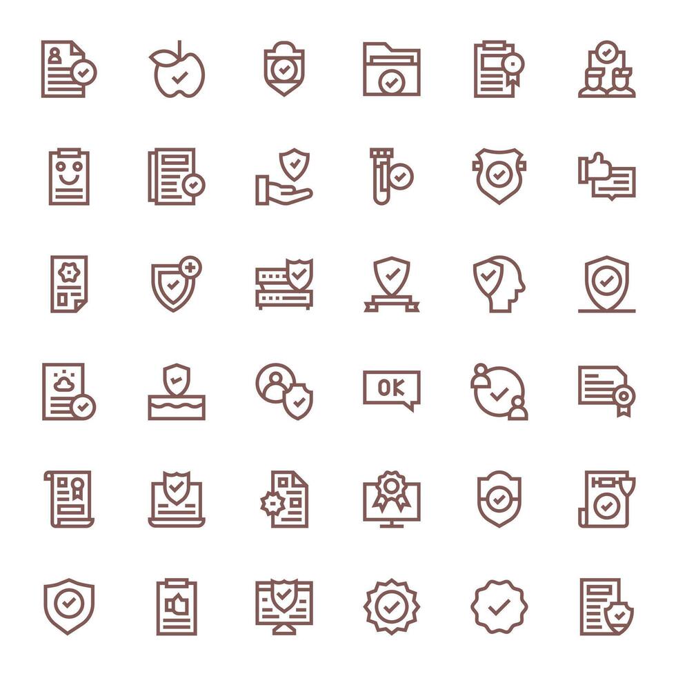 Compliant Icon Toolkit featuring 36 Pixel Optimized 256x256 Bold Line elements vector