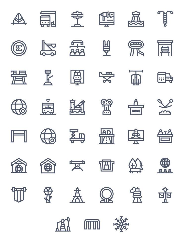 45 Bold Line Pixel Optimized Icons tailored for Platform 64x64 interface vector
