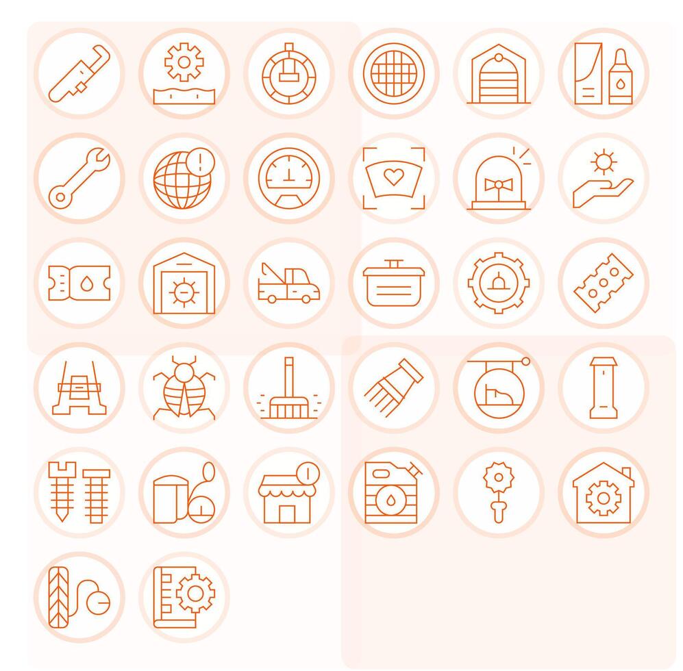 Maintenance Professional Set with 32 Thin Line Display Perfect High Resolution Icons vector