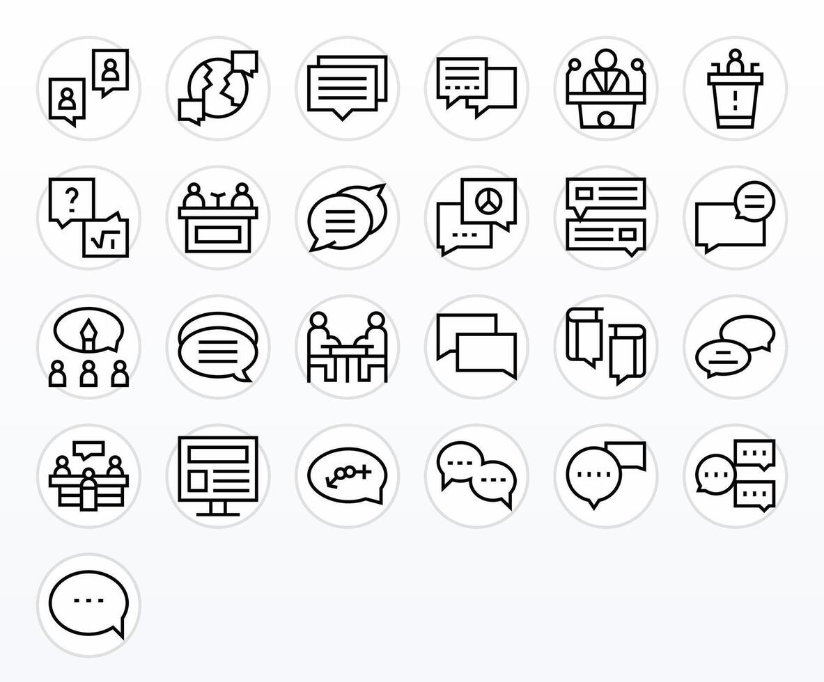 foro icono caja de herramientas presentando 25 editable 64 x 64 regular línea elementos vector