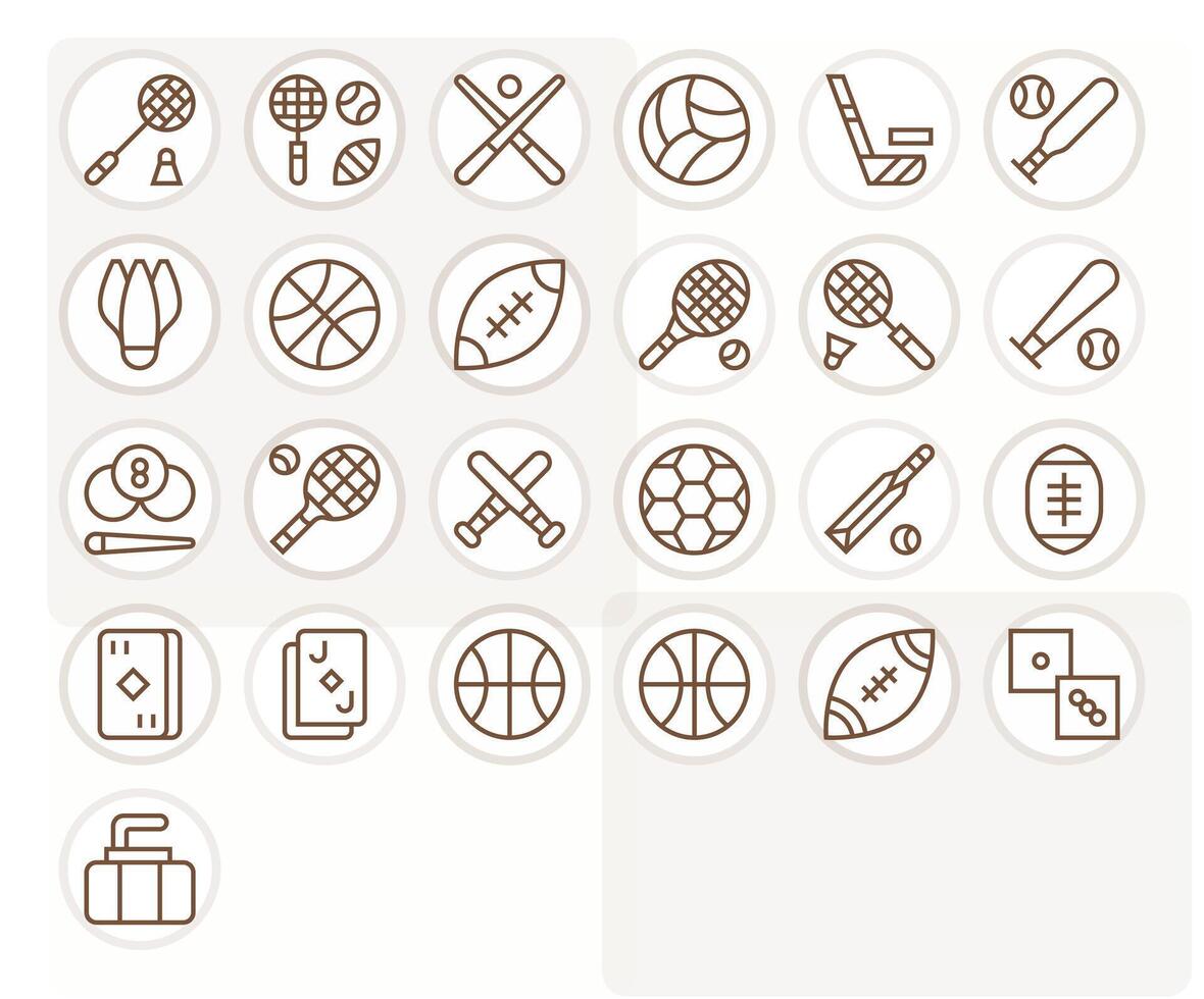 Game Icon featuring 25 High Resolution Icons in Regular Line Design vector