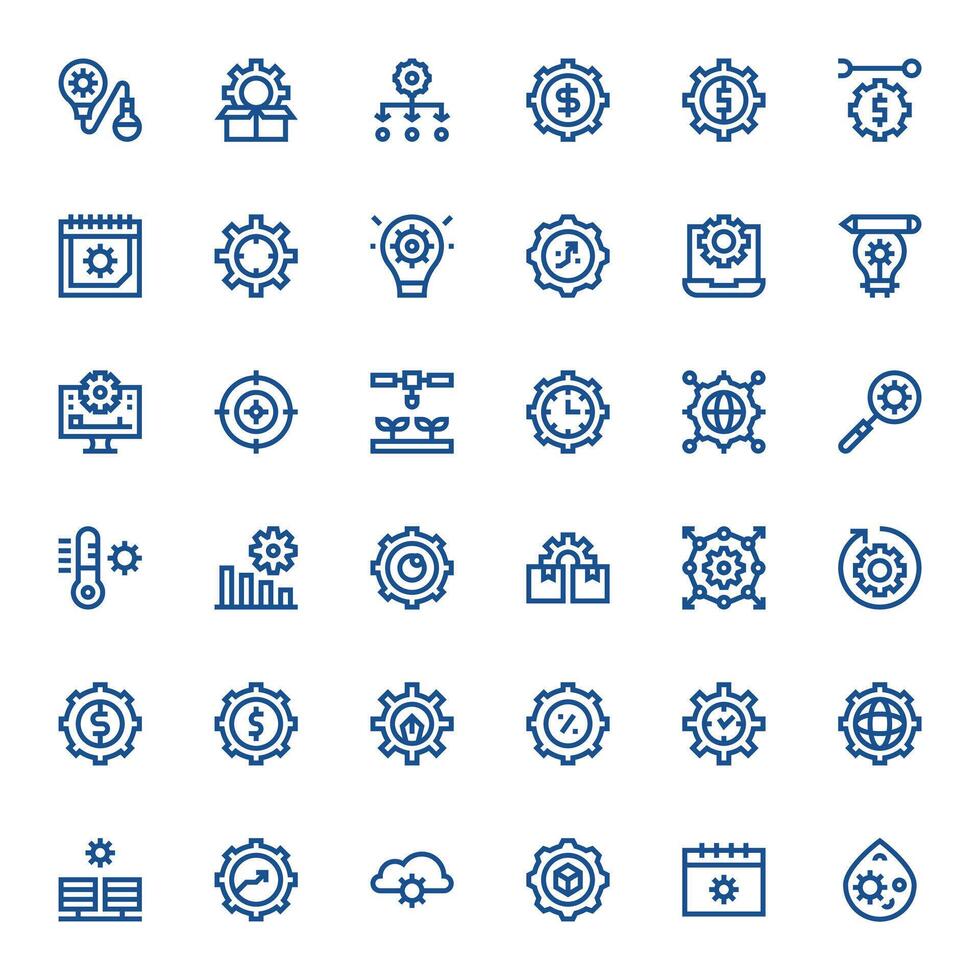 Optimization Scalable Set featuring 36 PIXEL Perfect Bold Line 256x256 Icons vector