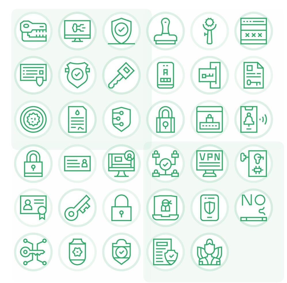 35 Regular Line Icons from Authentication in 64x64 Display Perfect Quality vector