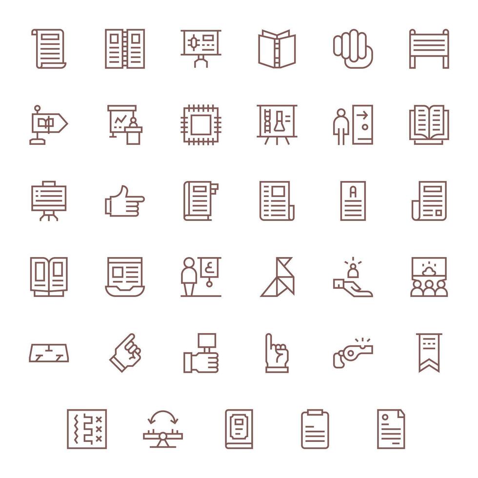 35 Regular Line Icons designed for Instruction in 256x256 Display Perfect format vector