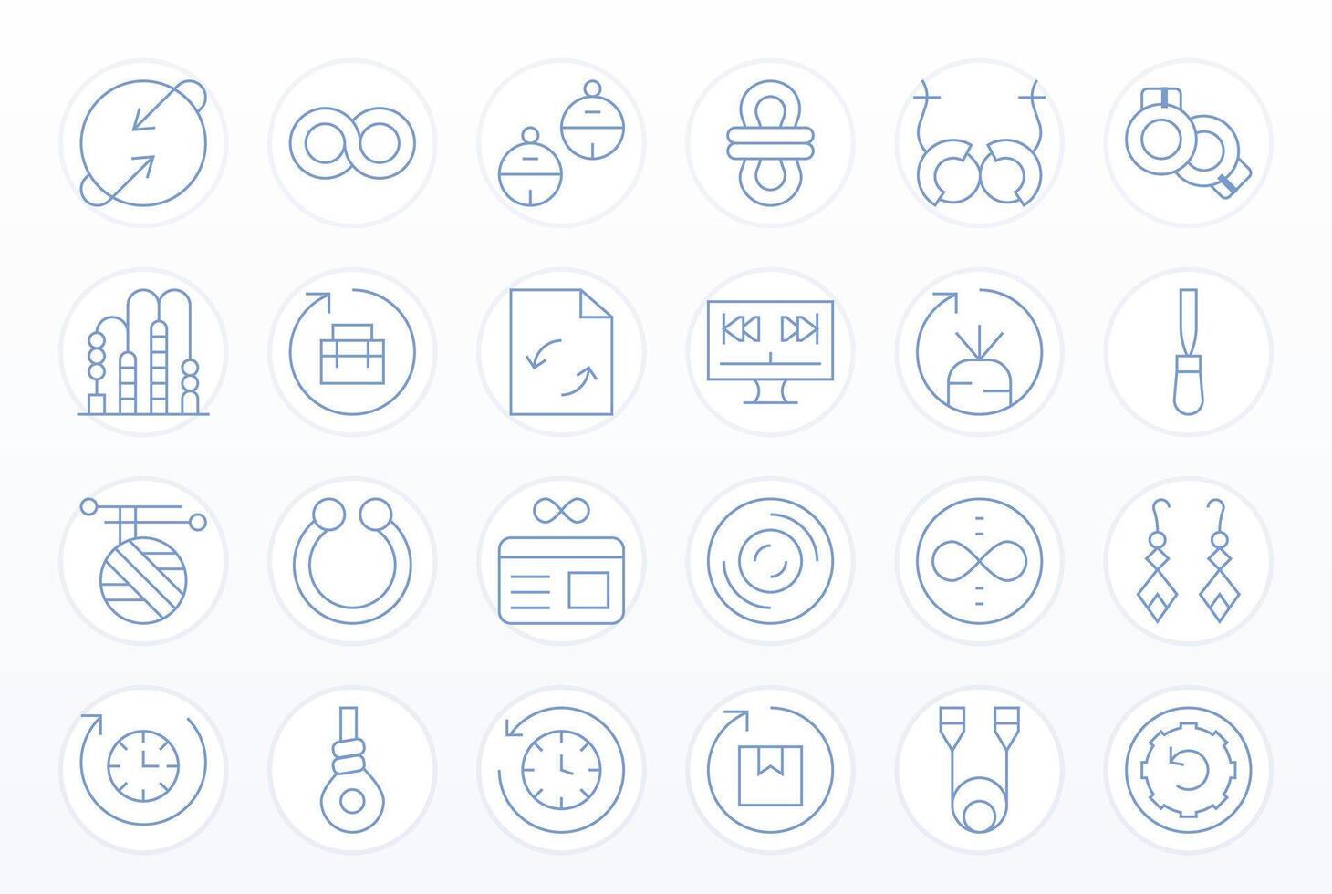 24 Thin Line Icons designed for Loop in 256x256 Display Perfect format vector