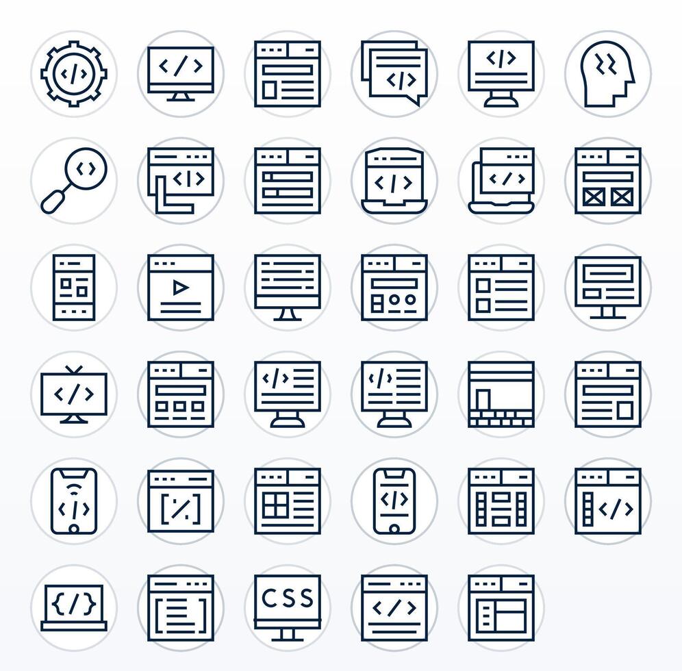 Html Graphics featuring 35 Regular Line Grid Fitted Retina Ready Designs vector