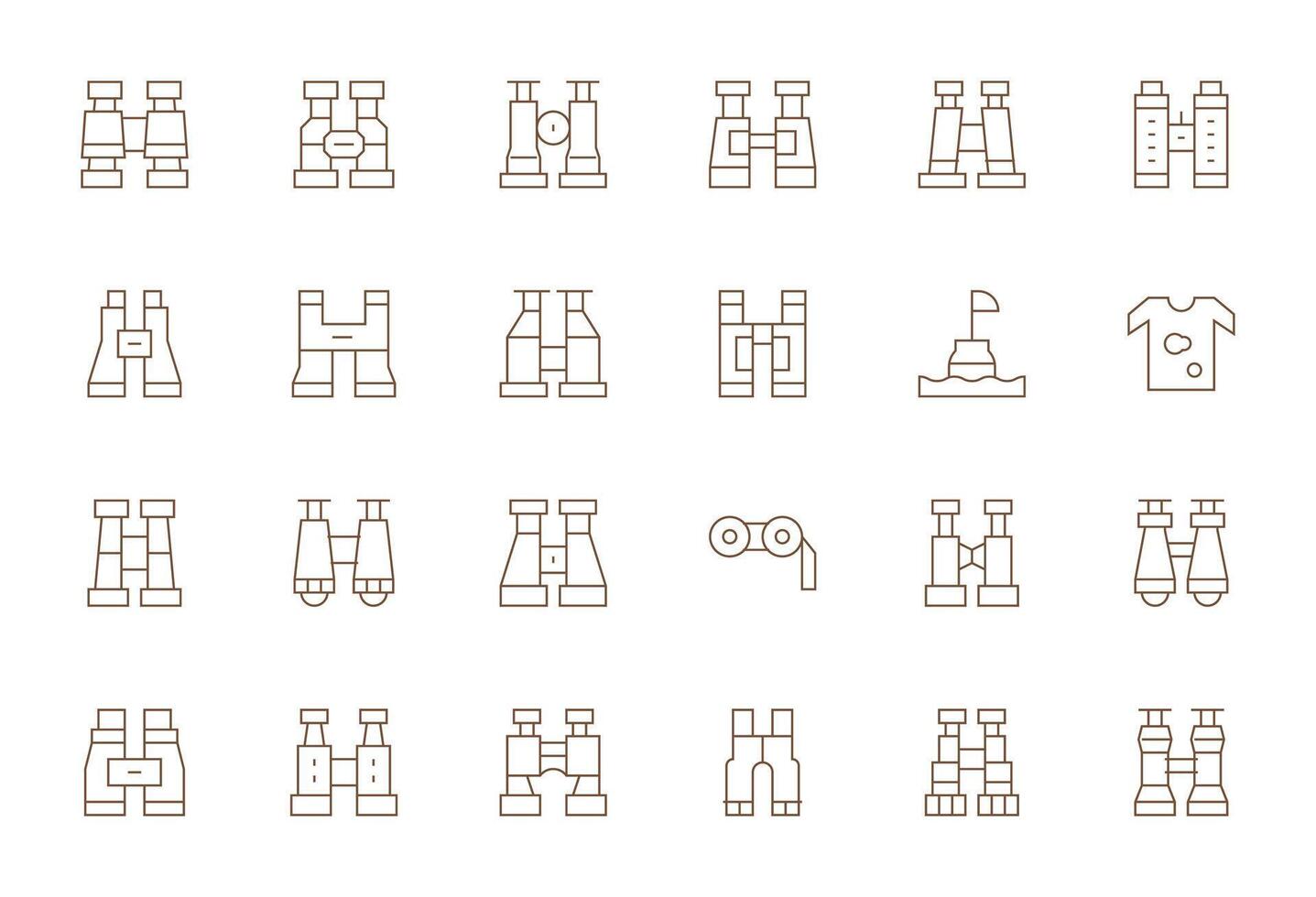 24 Thin Line Icons for Spotting in crisp 256x256 Pixel Optimized resolution vector