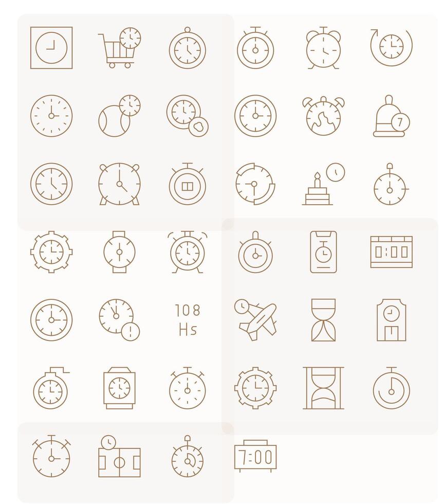 Countdown Comprehensive Bundle with 40 Editable Thin Line 64x64 Icons vector