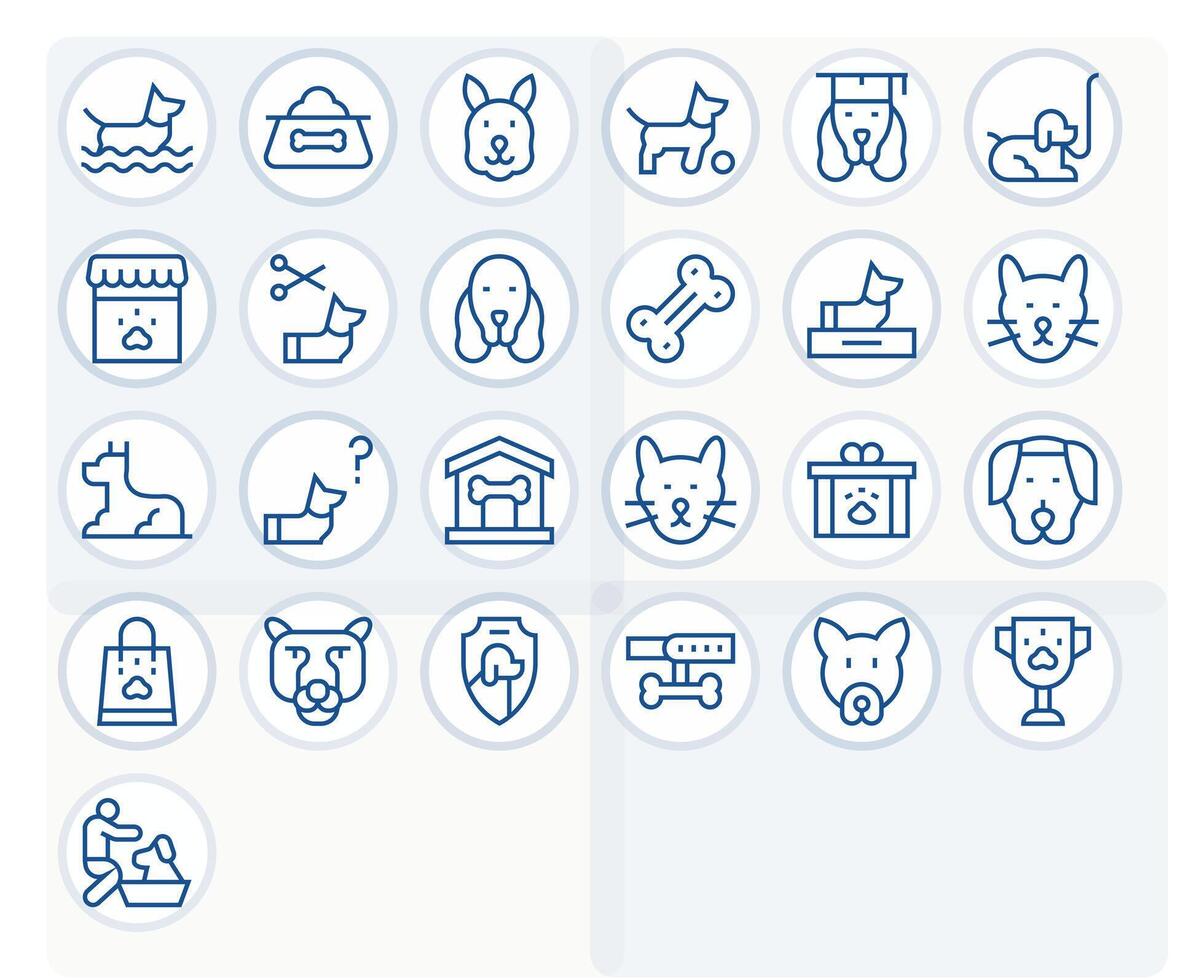 25 Pixel Optimized Regular Line Icons from Canine Collection vector