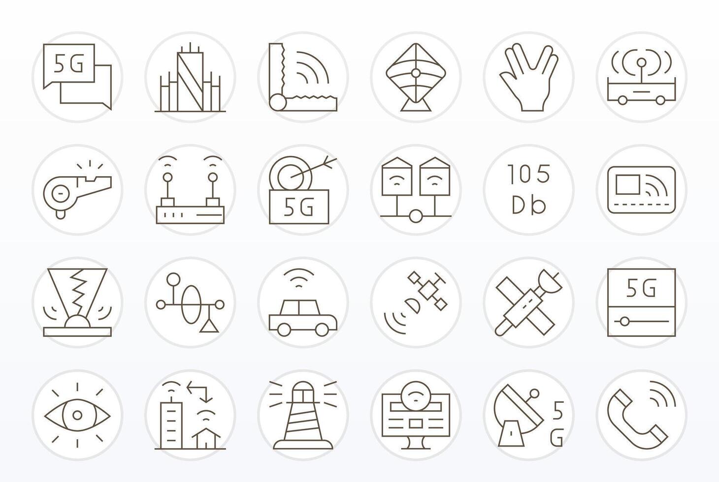 Signal Ultimate Package with 24 256x256 Thin Line Pixel Optimized Icons vector