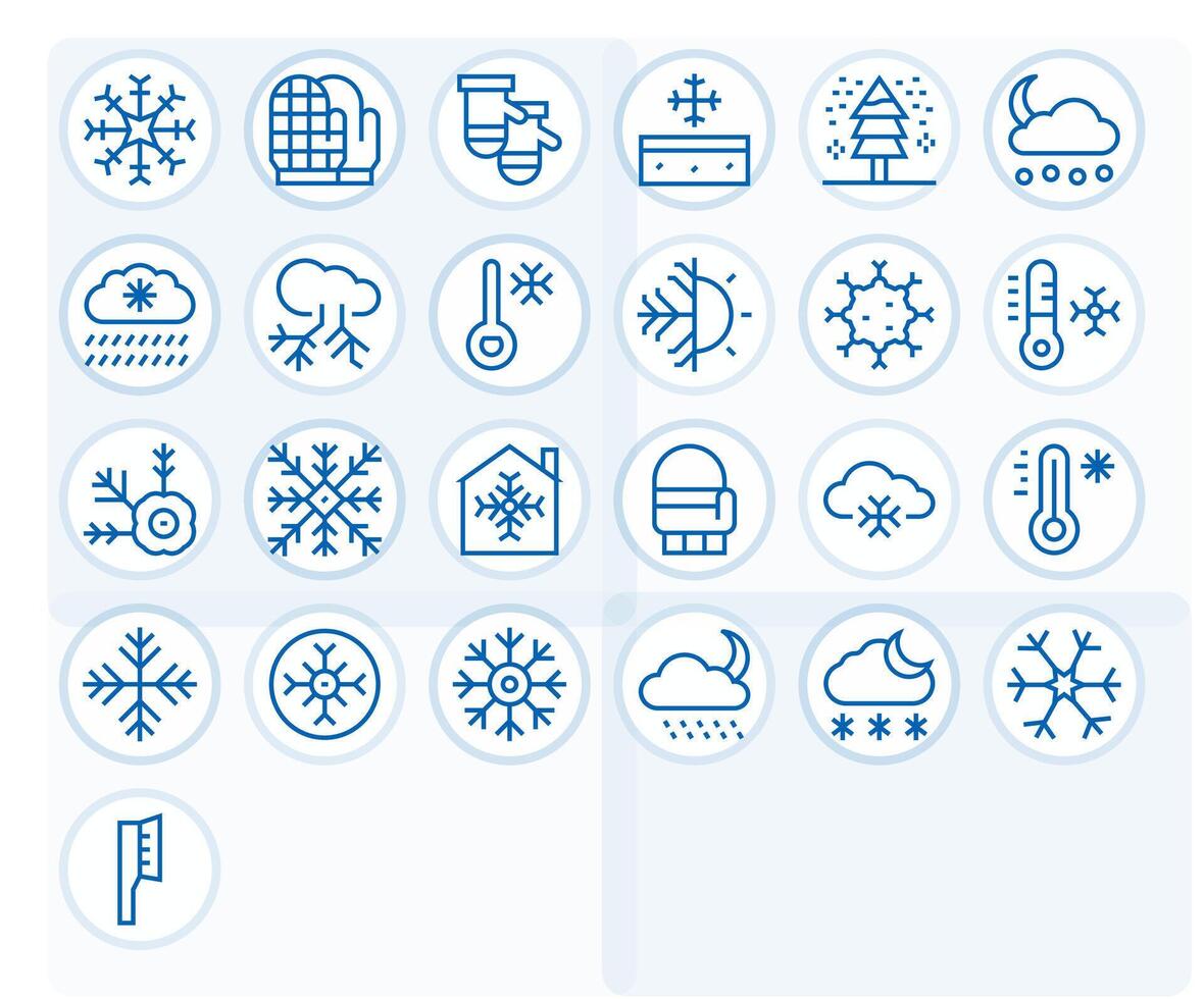 25 Icons for Frost featuring High Resolution Display Perfect Regular Line Graphics vector