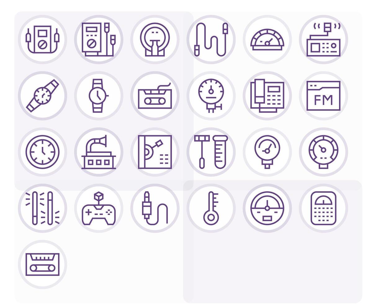 término análogo exclusivo conjunto presentando 25 regular línea editable 256x256 íconos vector