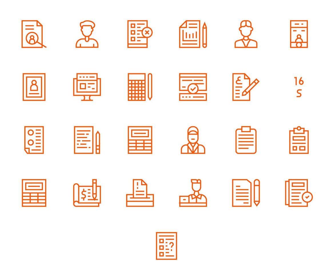 Data Entry Professional Set with 25 Regular Line Display Perfect High Resolution Icons vector
