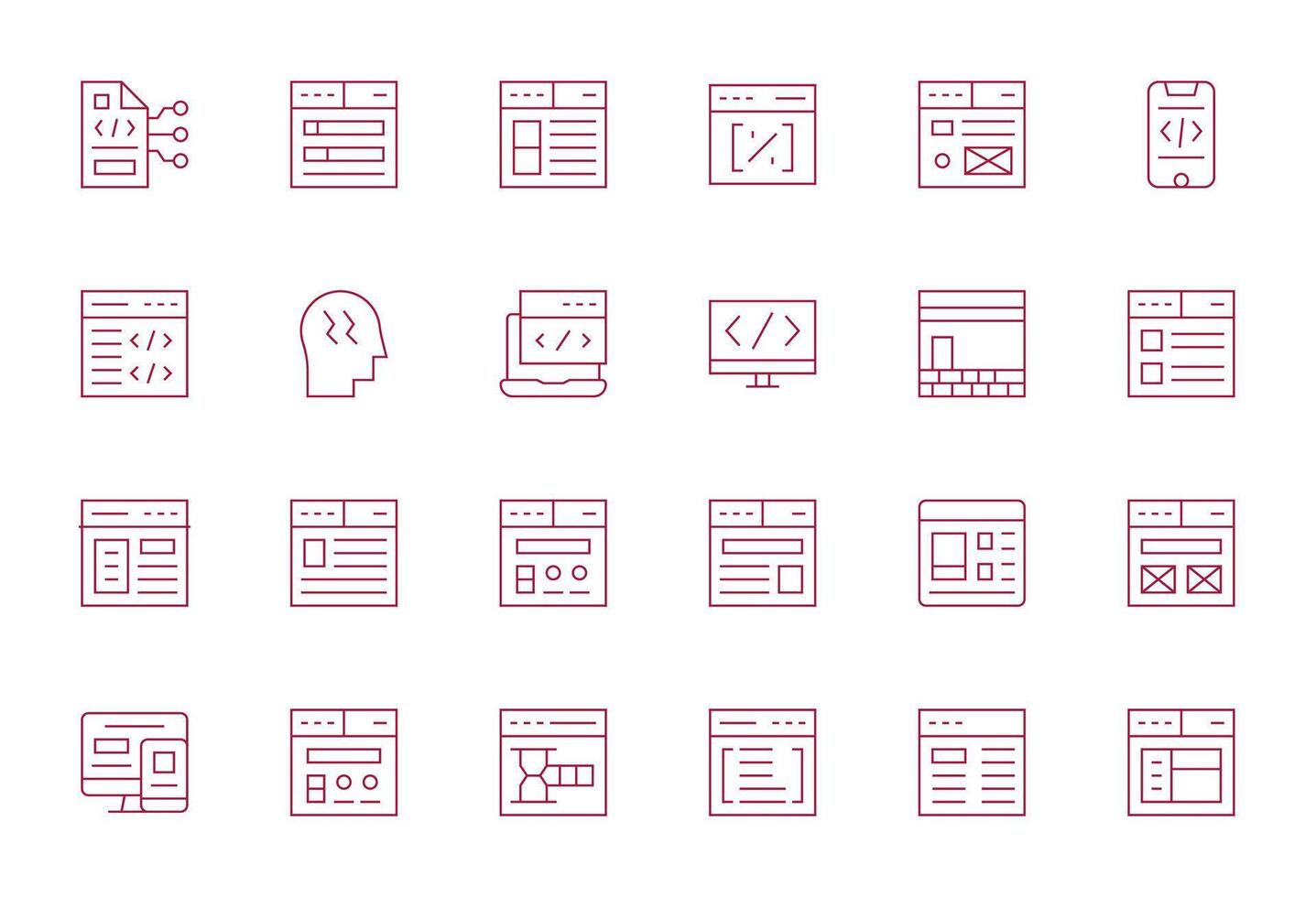 css prima haz con 24 alto resolución cuadrícula equipado Delgado línea íconos vector