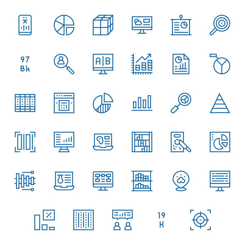 35 256x256 regular línea editable íconos para datos visualización proyectos vector