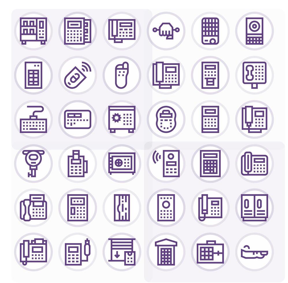 36 Bold Line Editable Designs for Keypad High Resolution Icons vector