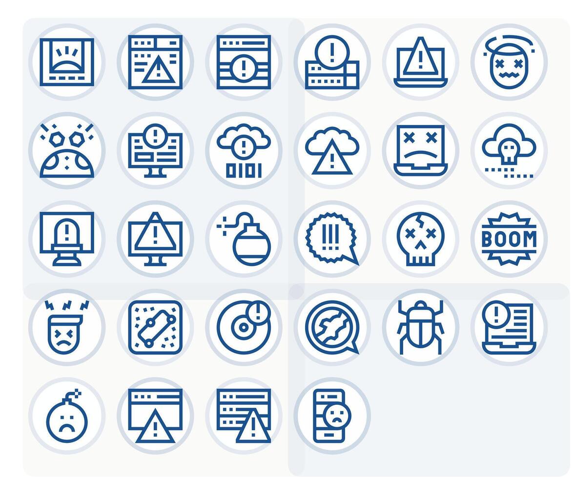 28 Icons for Crash featuring 256x256 Pixel Aligned Bold Line Graphics vector