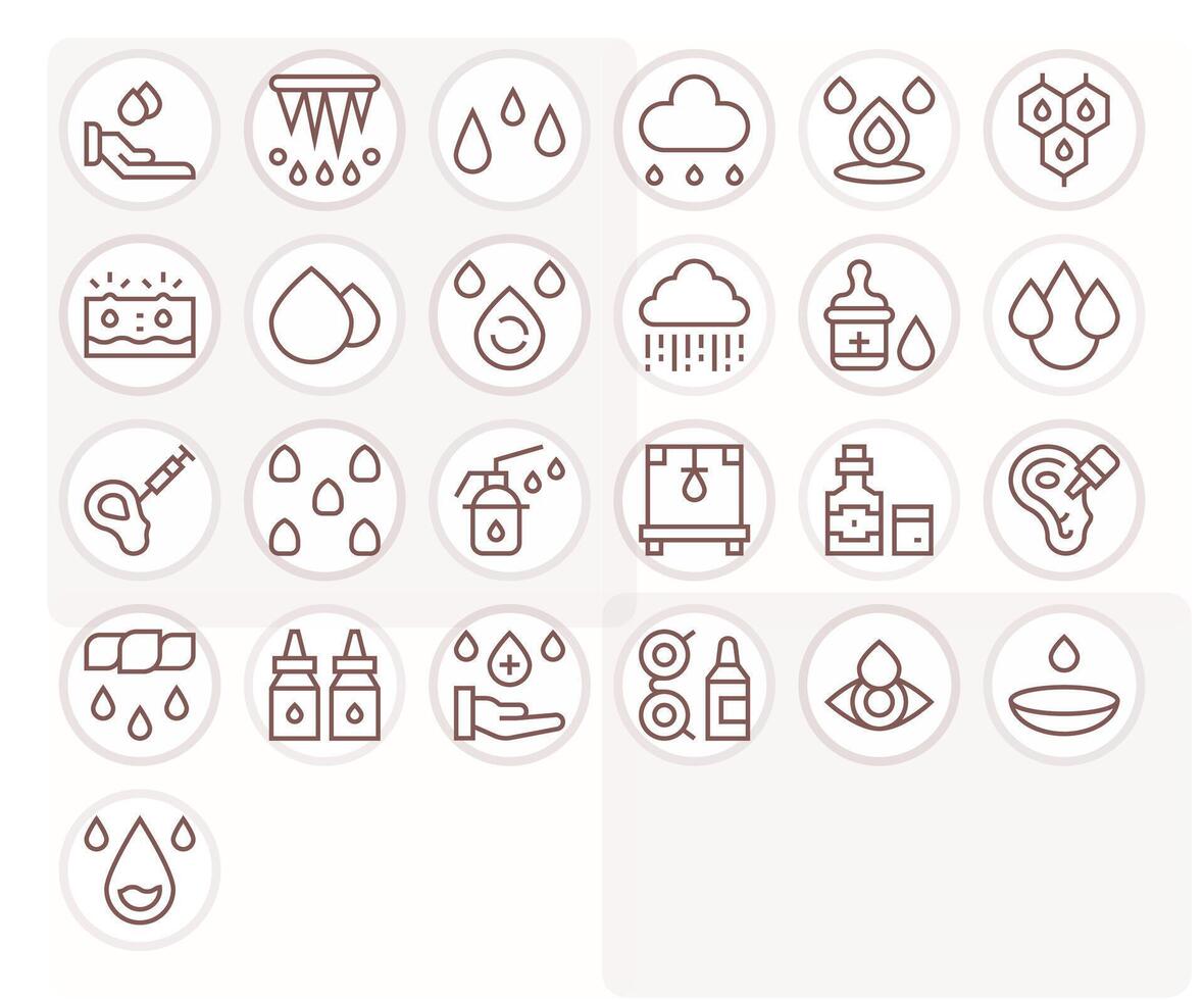 25 íconos para gotas optimizado en monitor Perfecto alto resolución regular línea resolución vector