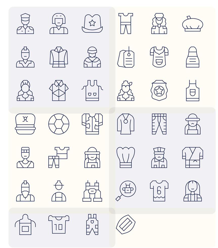 Uniform Icon Toolkit featuring 40 Grid Fitted 256x256 Thin Line elements vector