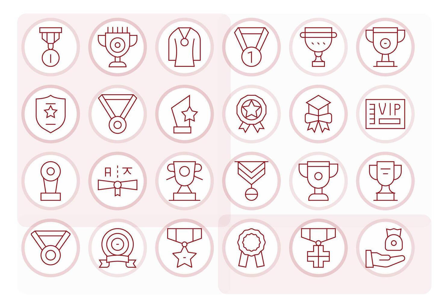 24 Thin Line Icons designed for Recognition Award in 256x256 PIXEL Perfect format vector
