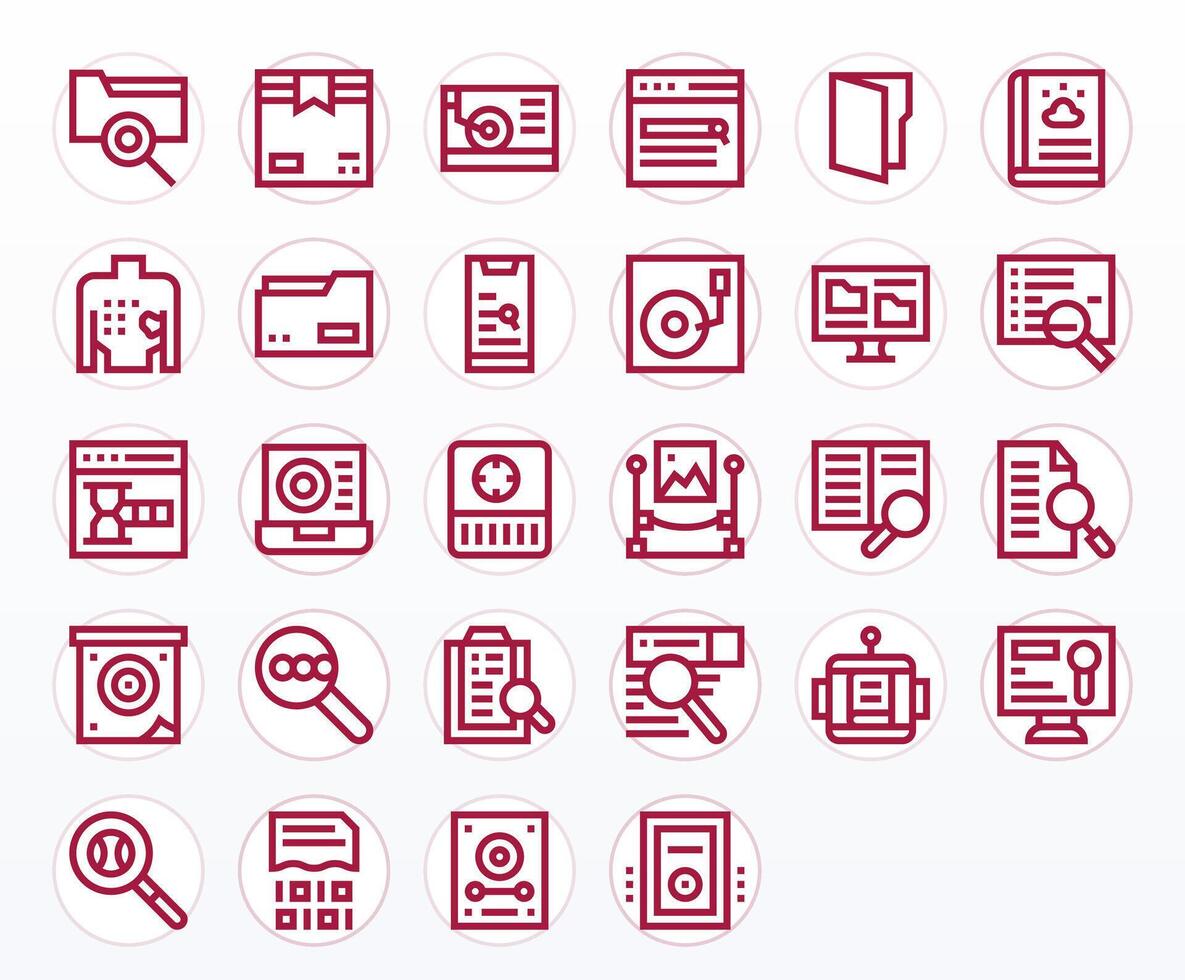 Retrieve Comprehensive Bundle with 28 Pixel Aligned Bold Line Retina Ready Icons vector