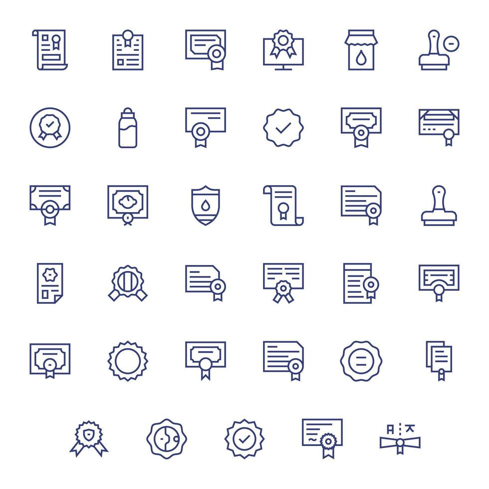 Seal Icon Arsenal with 35 High Resolution Regular Line Pixel Aligned designs vector