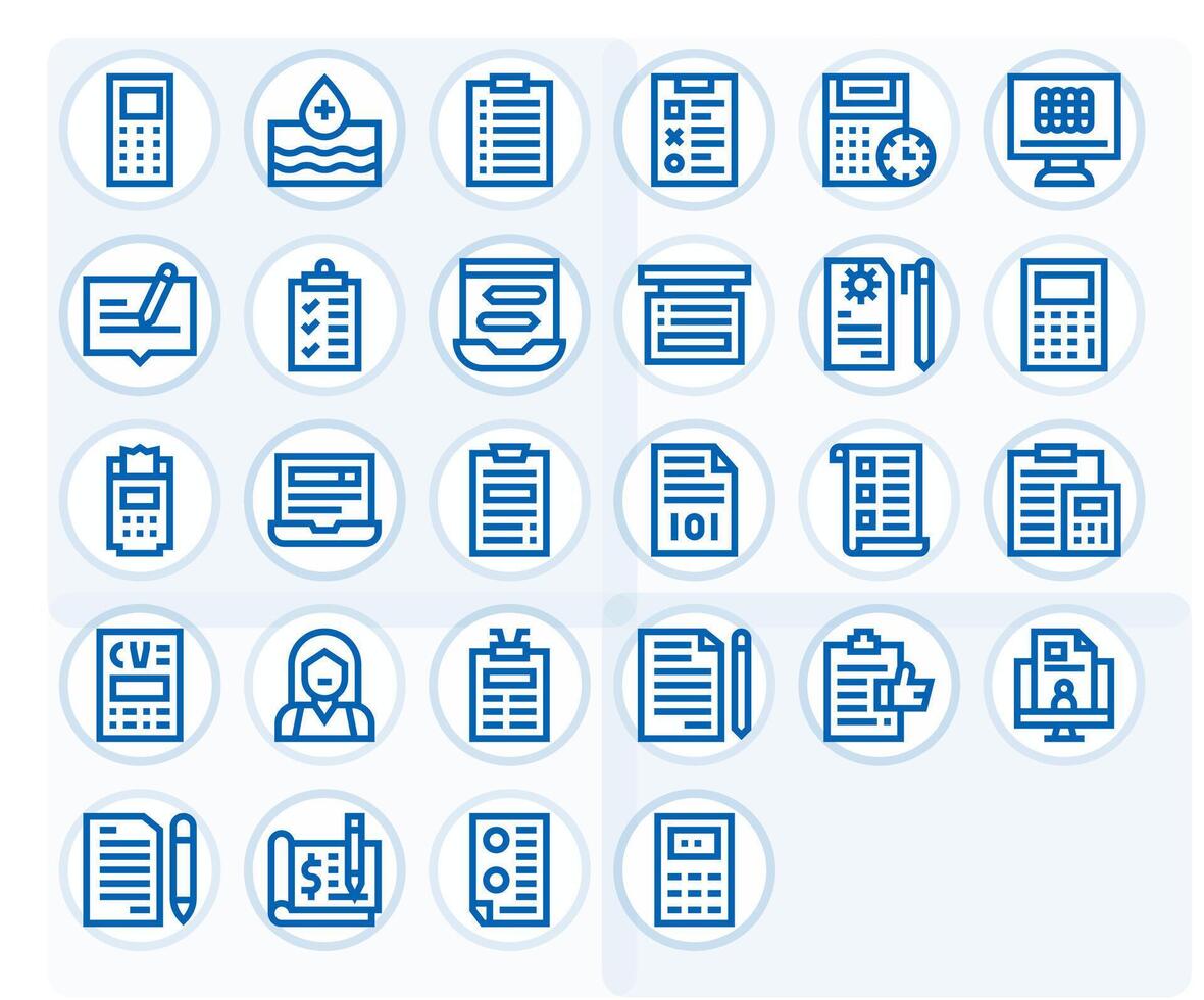 28 Editable Icons themed around Data Entry in 256x256 Bold Line format vector