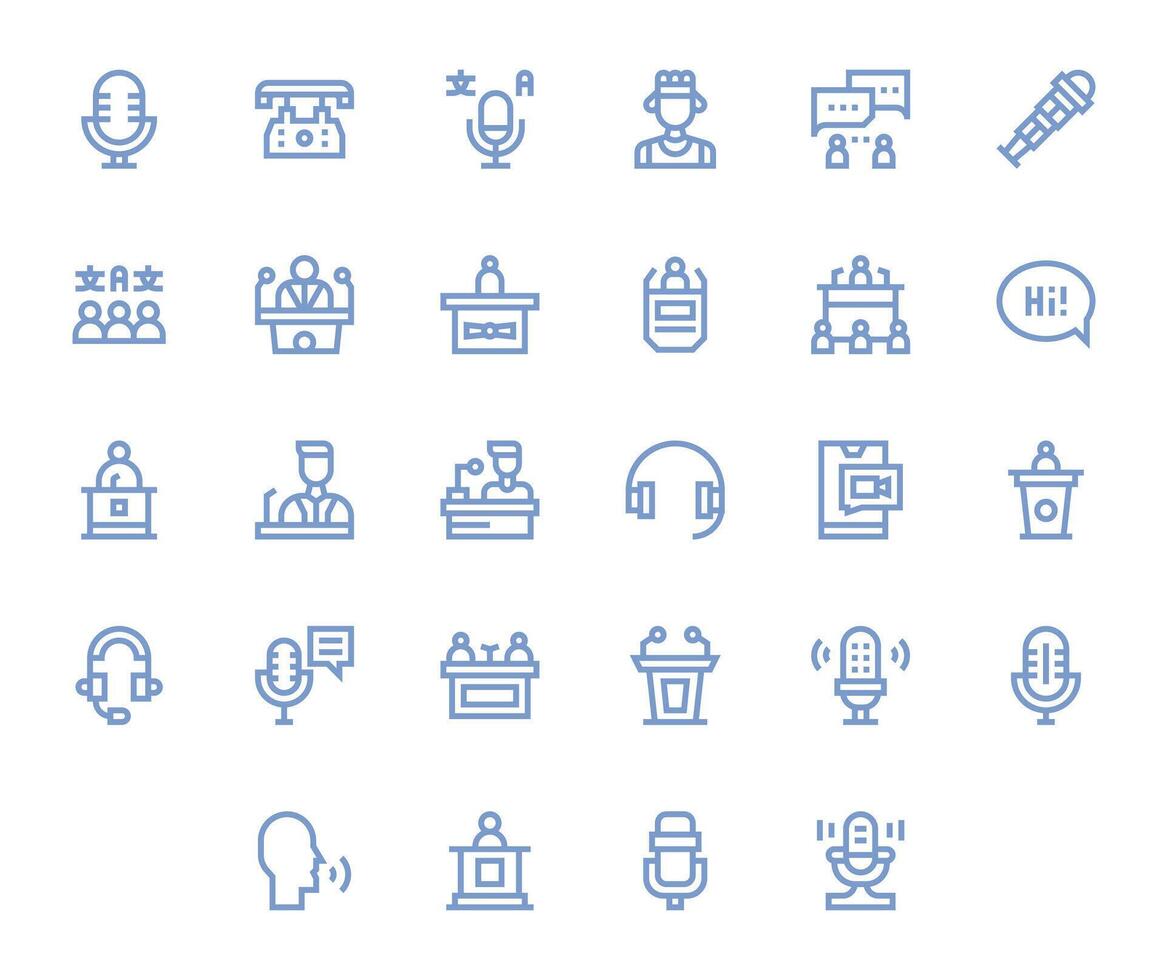 Talk Icon Toolkit featuring 28 Pixel Optimized 64x64 Bold Line elements vector