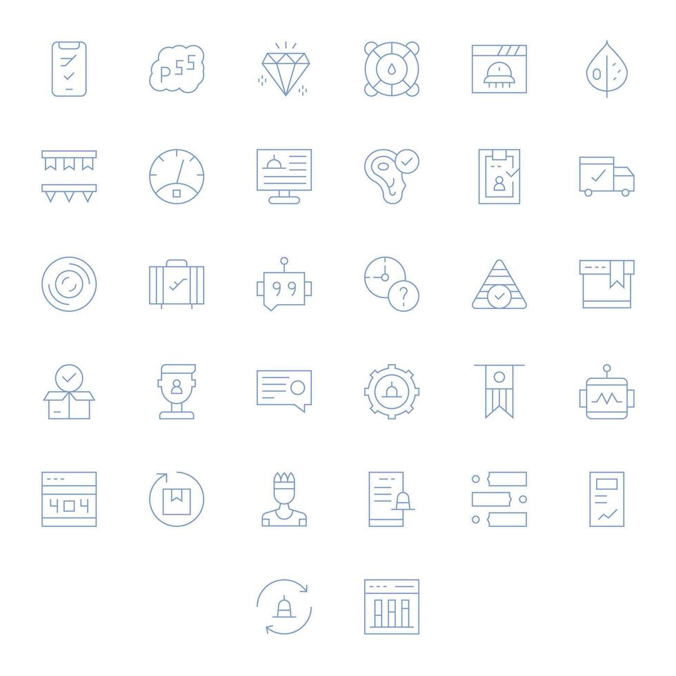 32 Thin Line Editable Icons crafted for Status 128x128 applications vector