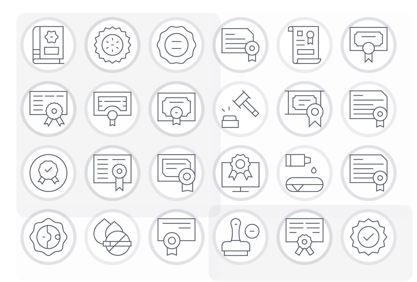 24 Icons for Seal featuring High Resolution Display Perfect Thin Line Graphics vector