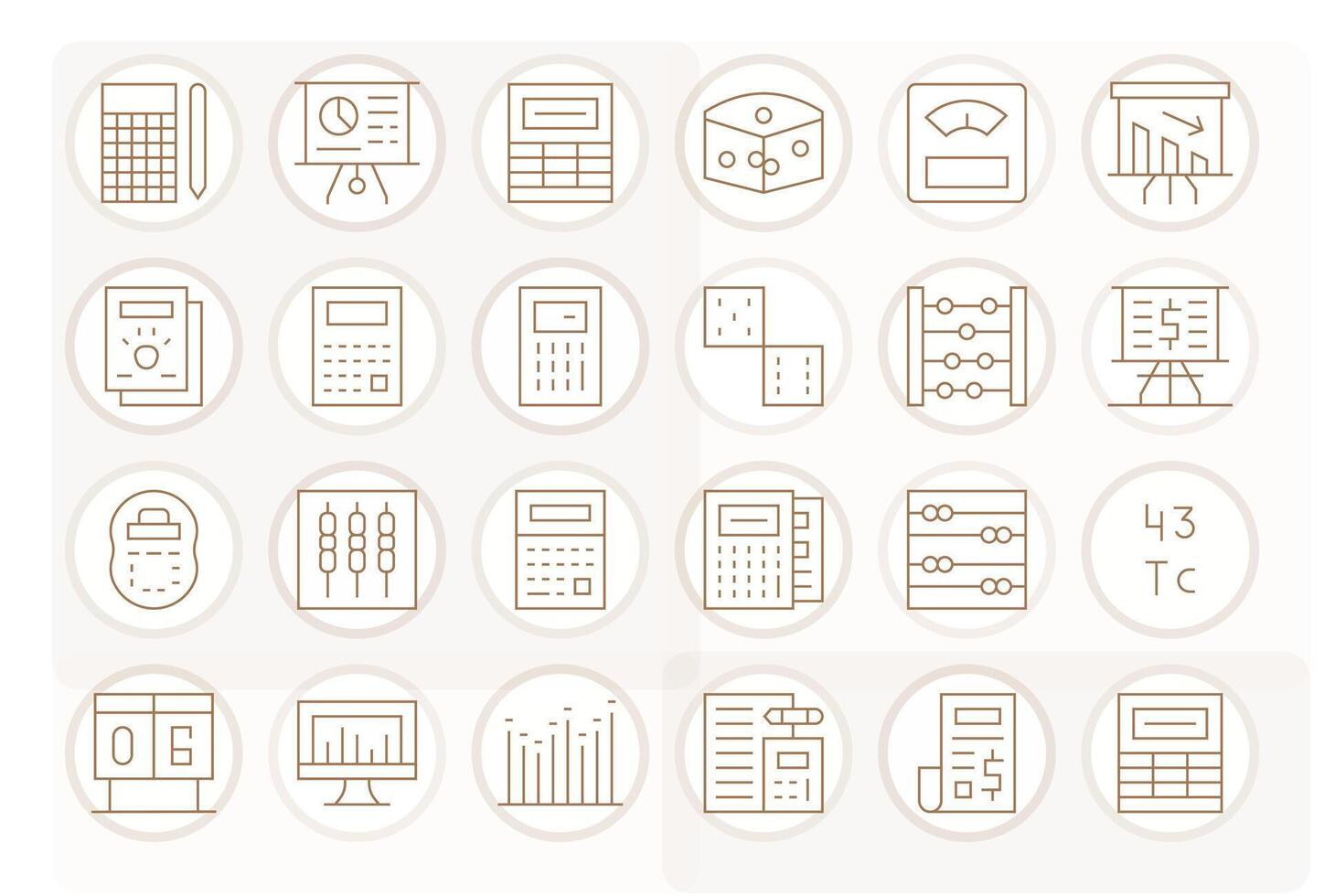 Numbers Comprehensive Bundle with 24 Pixel Aligned Thin Line High Resolution Icons vector