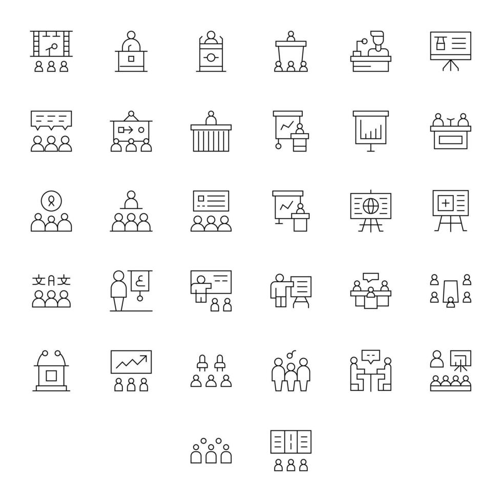 Thin Line Display Perfect Icons from Seminar Set with 32 256x256 Icons vector