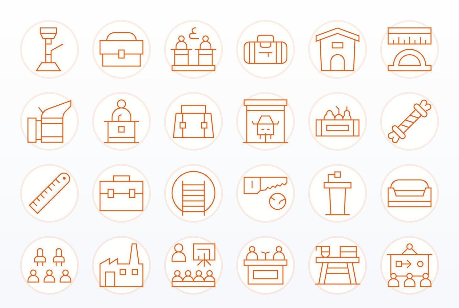 Workshop 64x64 Icon Pack with 24 Thin Line Pixel Aligned Elements vector