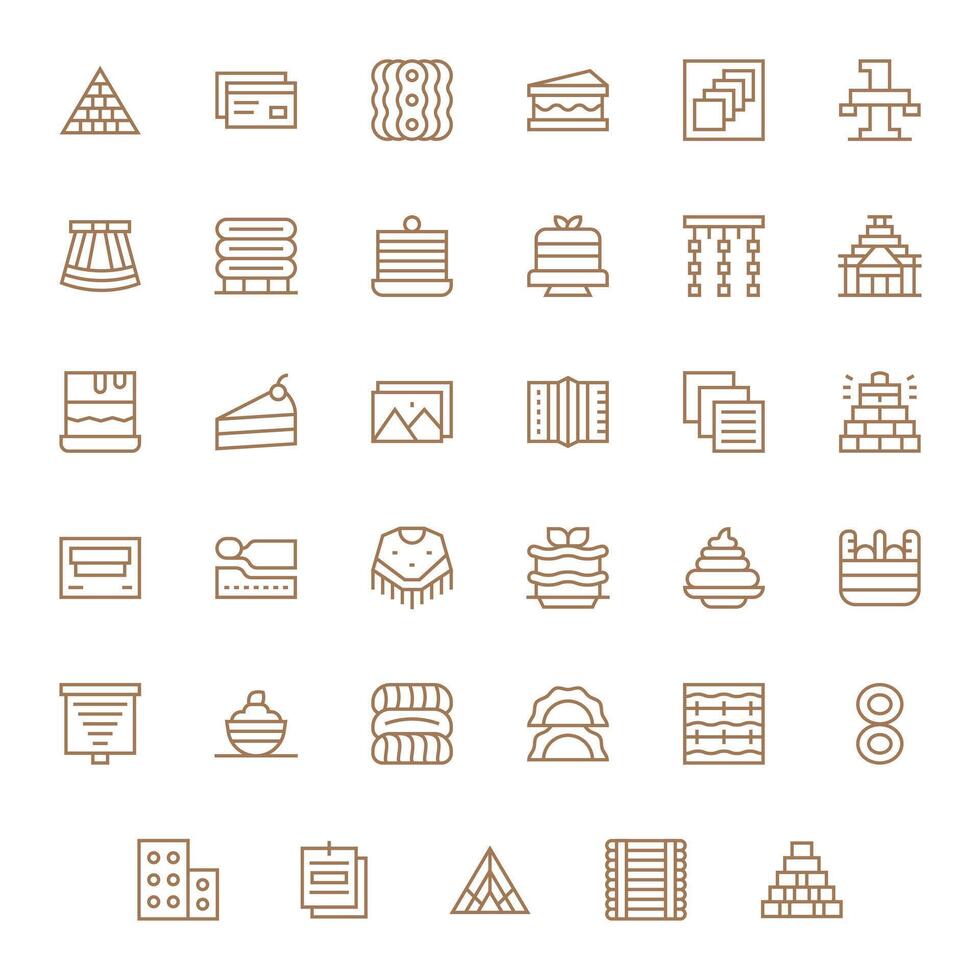 en capas escalable conjunto presentando 35 monitor Perfecto regular línea alto resolución íconos vector