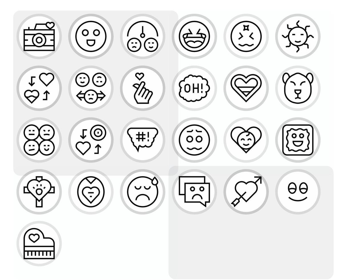 Emotion featuring 25 256x256 Icons in Regular Line Design vector