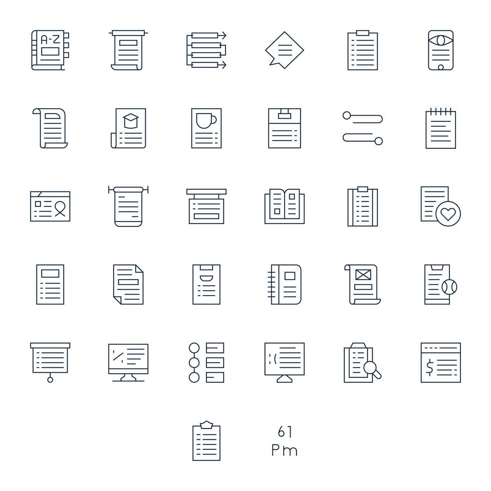 List Comprehensive Bundle with 32 Editable Thin Line 128x128 Icons vector