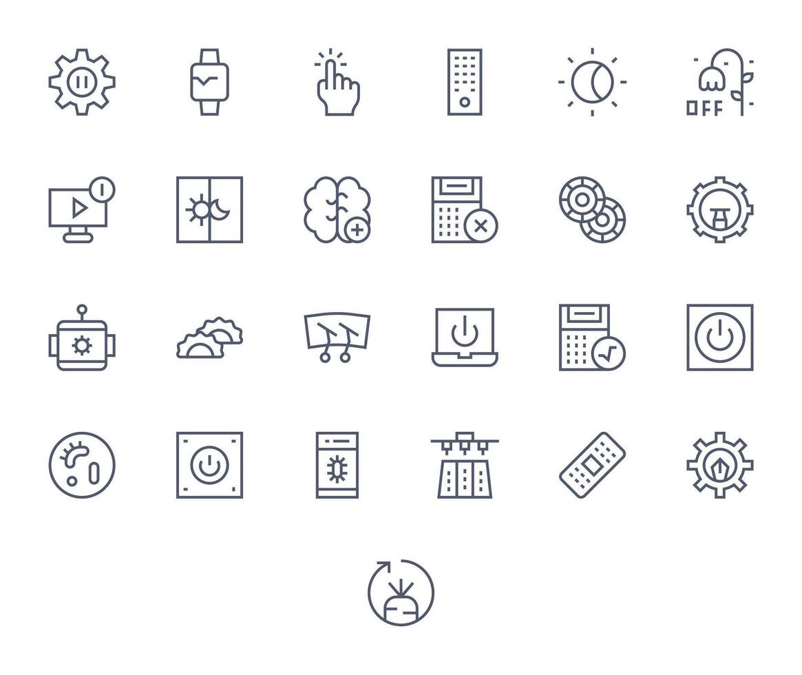 función icono caja de herramientas presentando 25 editable 128x128 regular línea elementos vector