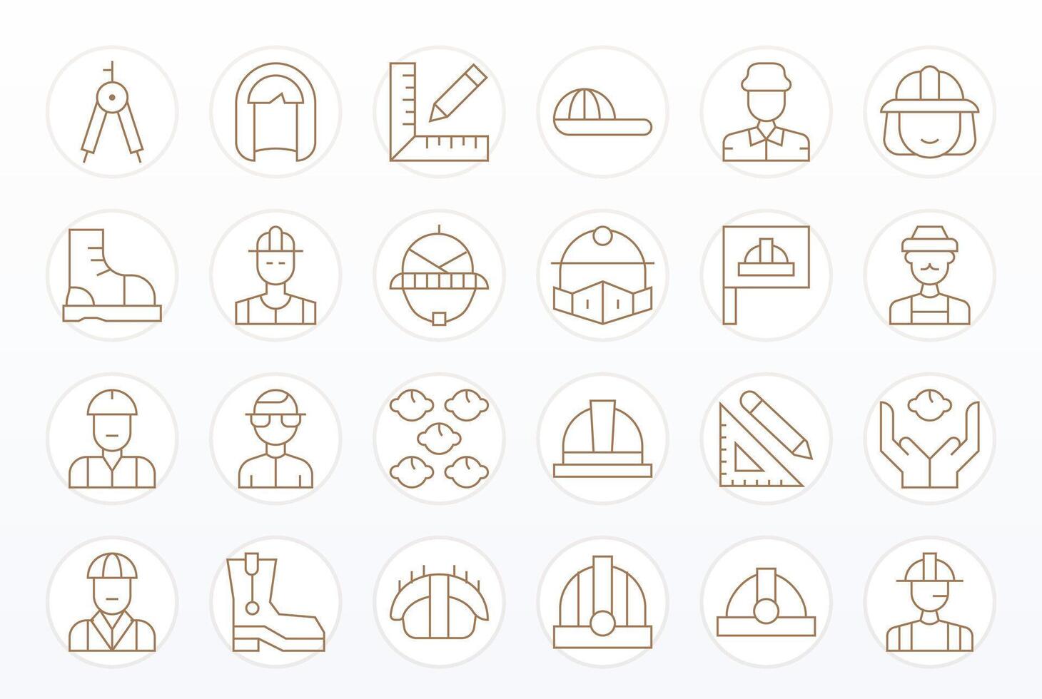 Engineer Modern Collection with 24 Thin Line 256x256 PIXEL Perfect Icons vector