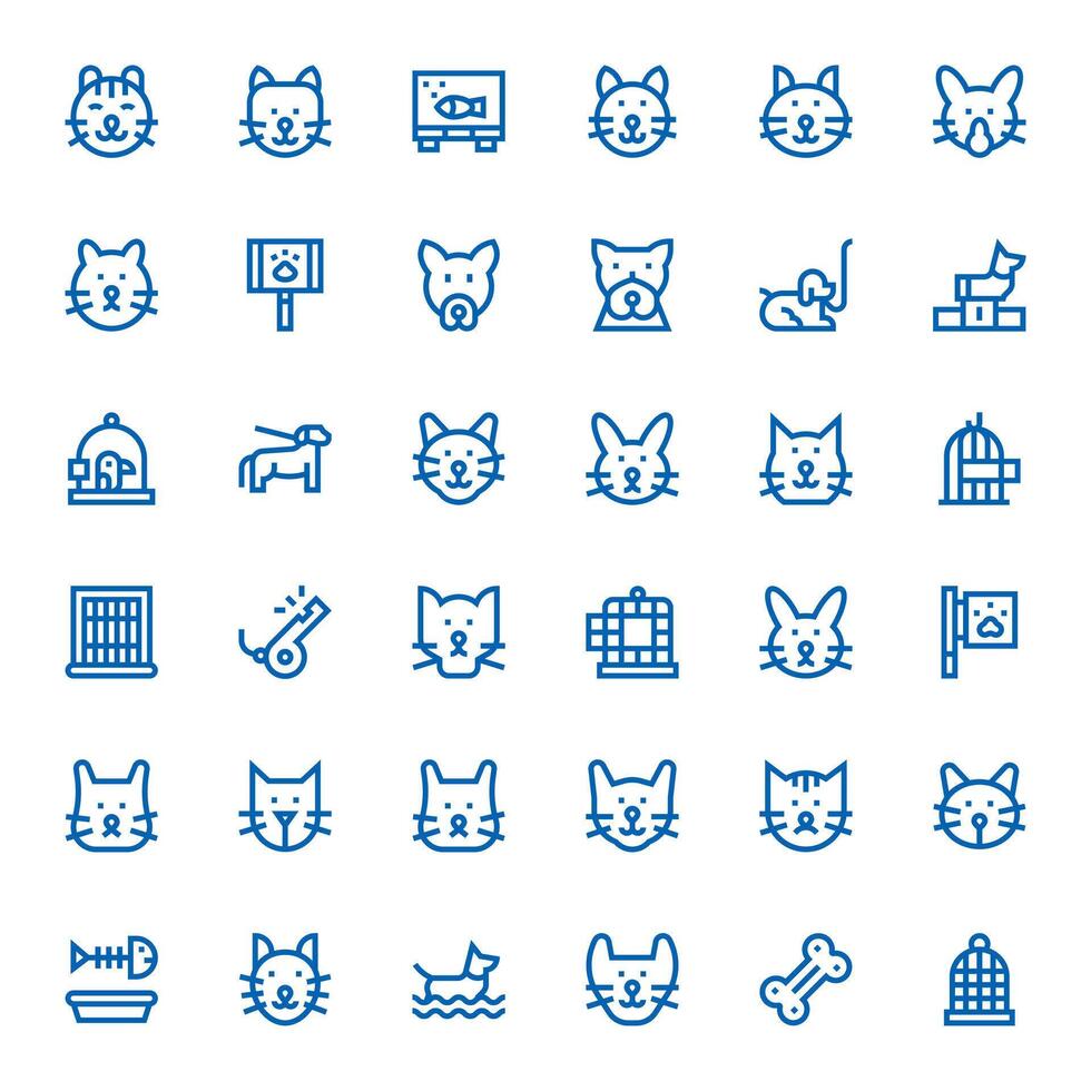 Pet Icon Repository containing 36 Bold Line 128x128 Pixel Optimized graphics vector