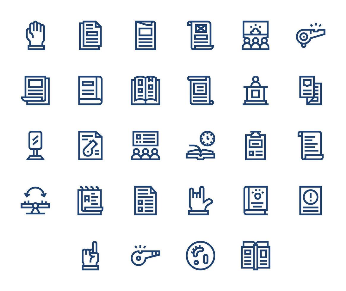 Bold Line Style Instruction Icons with 28 128x128 Display Perfect Designs vector