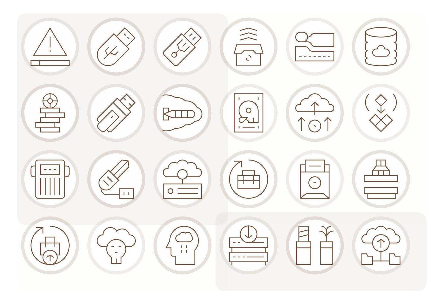 24 Pixel Optimized Thin Line Icons designed for Data Backup Interface vector