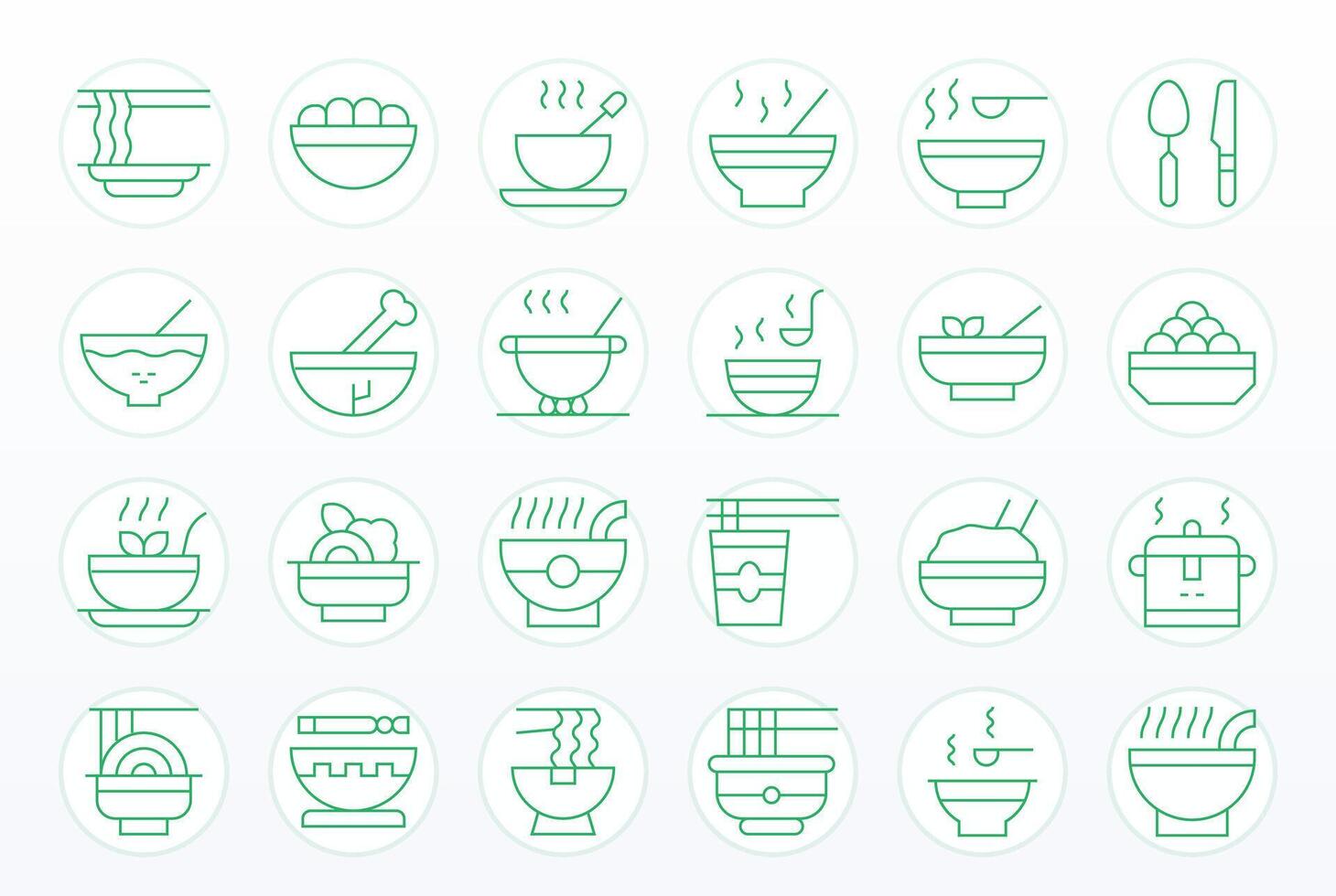 24 Thin Line Pixel Optimized Icons crafted for Soup 64x64 applications vector
