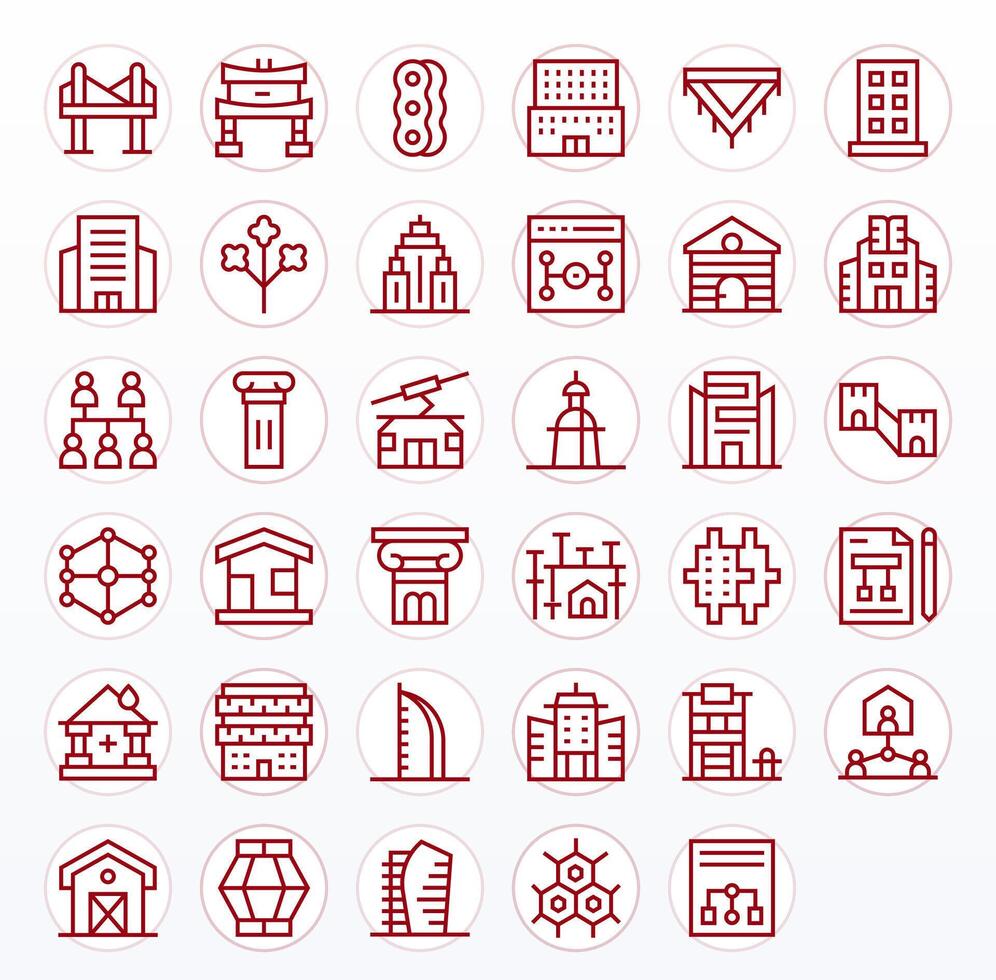 Structure Icon Repository containing 35 Regular Line 256x256 PIXEL Perfect graphics vector