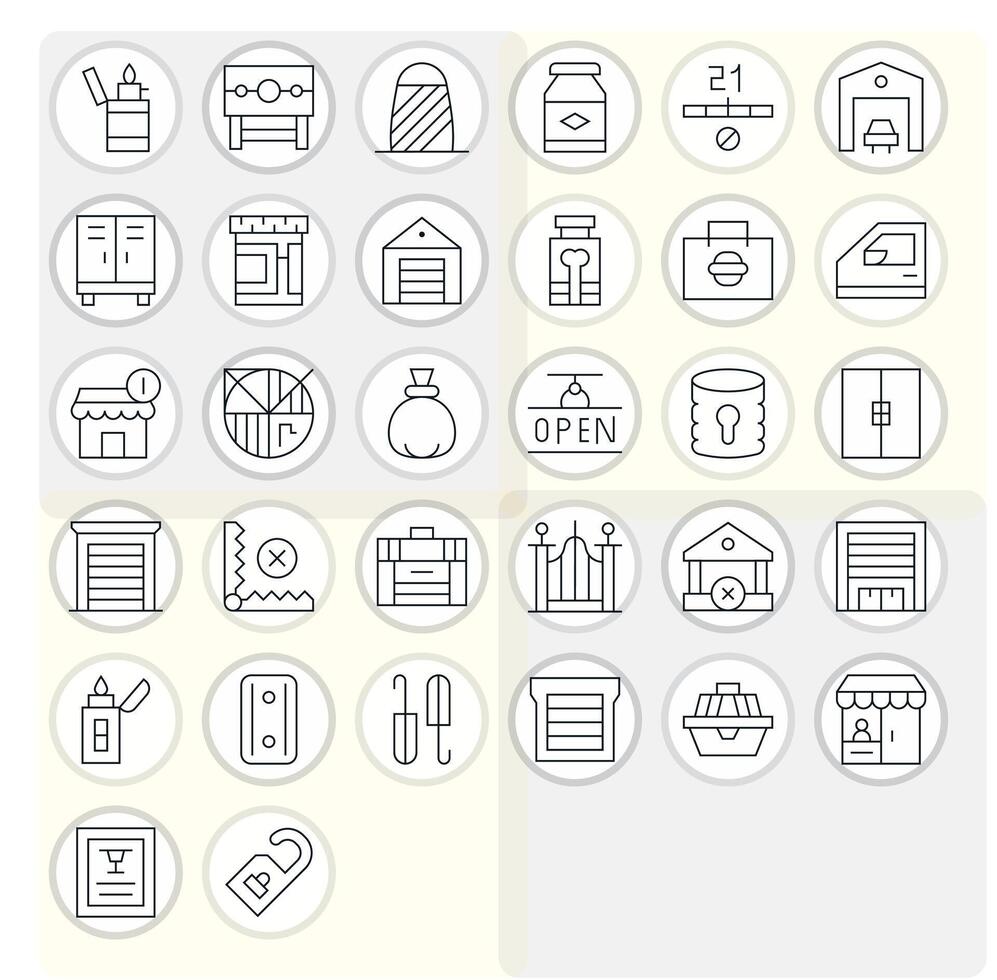 Closed Modern Collection with 32 Thin Line 256x256 Display Perfect Icons vector