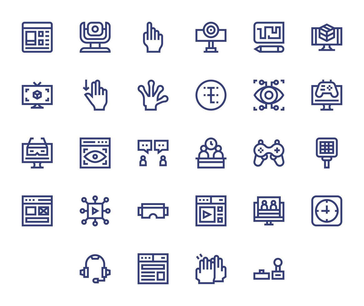 28 Pixel Optimized Bold Line Icons from Interactive Collection vector