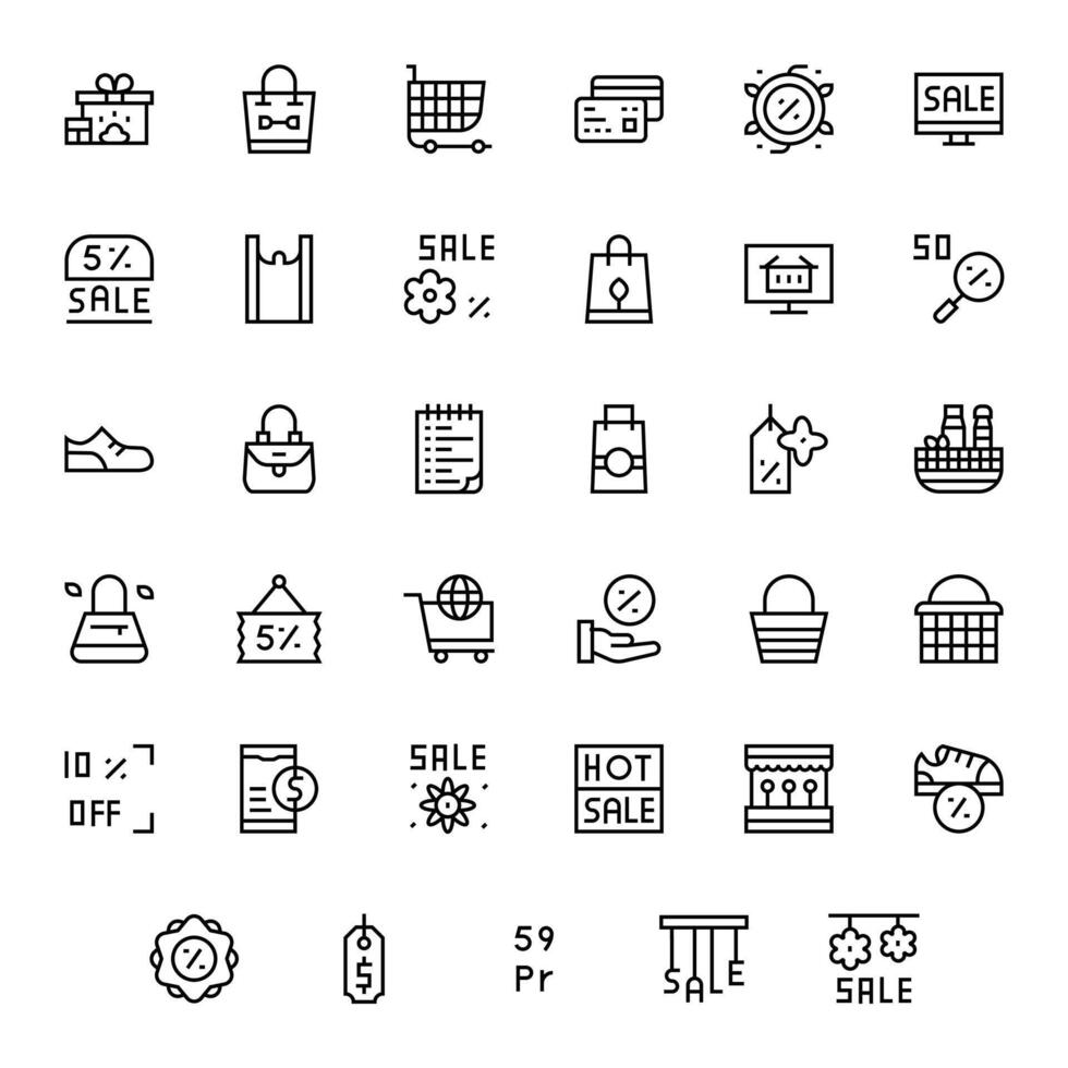 compras 256x256 icono paquete con 35 regular línea píxel optimizado elementos vector