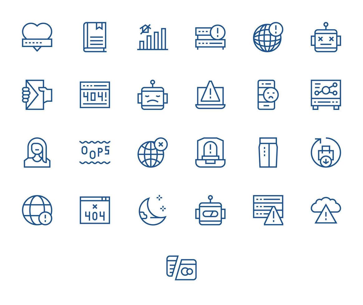 Offline Icon Set with 25 Regular Line 256x256 Editable Graphics vector